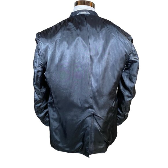 Haggar Collections Sport Coat Men's 40R Poly Wool Navy Mini Check Blazer Jacket - Picture 8 of 15